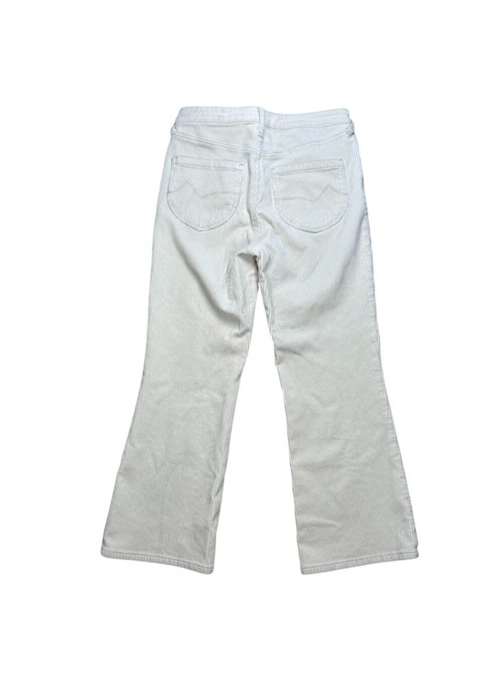 Cleo + Wolf Ultra High Rise Kick Flare Corduroy Pants 28W Cream Women